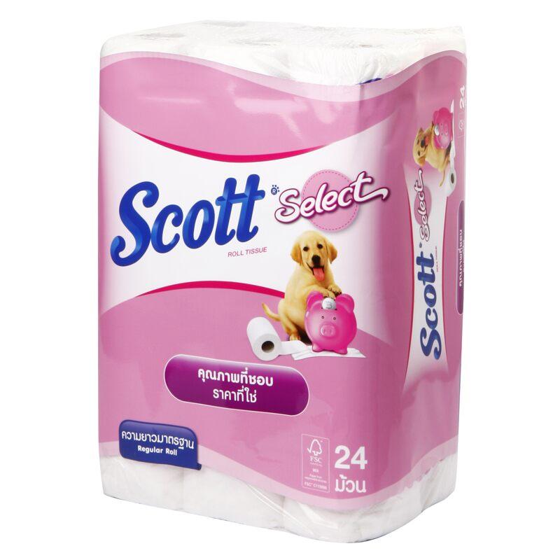 Scott Select Tissue Roll กระดาษชำระ สก๊อตต์ ซีเลค ชนิดม้วน (24 ม้วน)