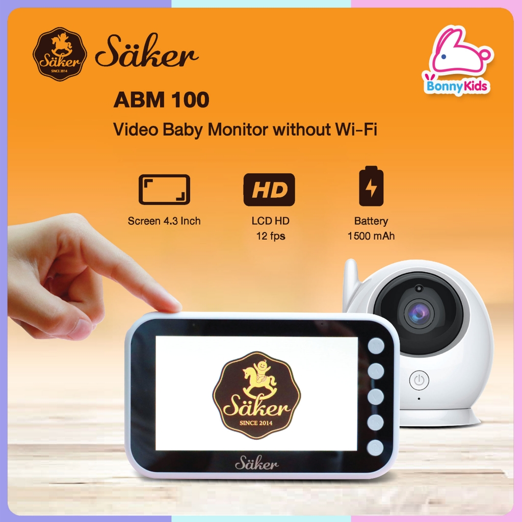 (10590) SäKER (เซเกอร์) BABY MONITOR กล้องวิดีโอมอนิเตอร์แบบไร้สาย จอ LCD HD ขนาด 4.3 นิ้ว ไม่ง้อสัญญาณ Wi-Fi มาพร้อมเทคโนโลยีคลื่นสัญญาณปลอดภัย ไม่รบกวนสัญญาณอื่น ๆ ภายในบ้าน เป็นมิตรกับลูกน้อย ผ่านมาตรฐานระดับโลก (SAKER0098)