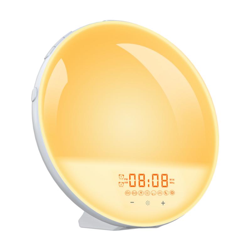 WiFi Smart Wake Up Light Workday Alarm Clock With 7 Colors Sunrise