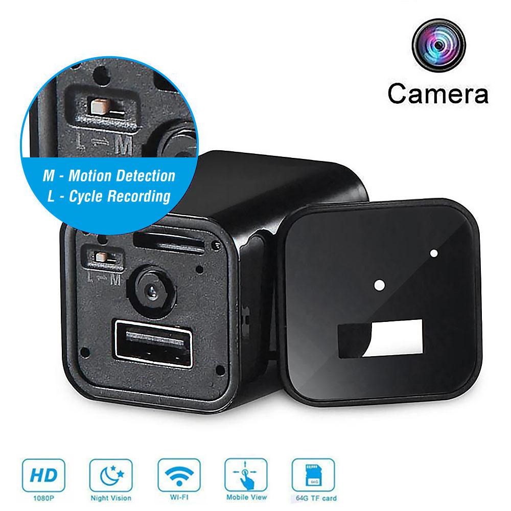 กล้องจิ๋ว WiFi ดูผ่านมือถือได้ HD1080 กล้องขนาดจิ๋ว กล้องปลั๊กไฟ USB Charger Plug กล้องรักษาภายในบ้านอย่างดี