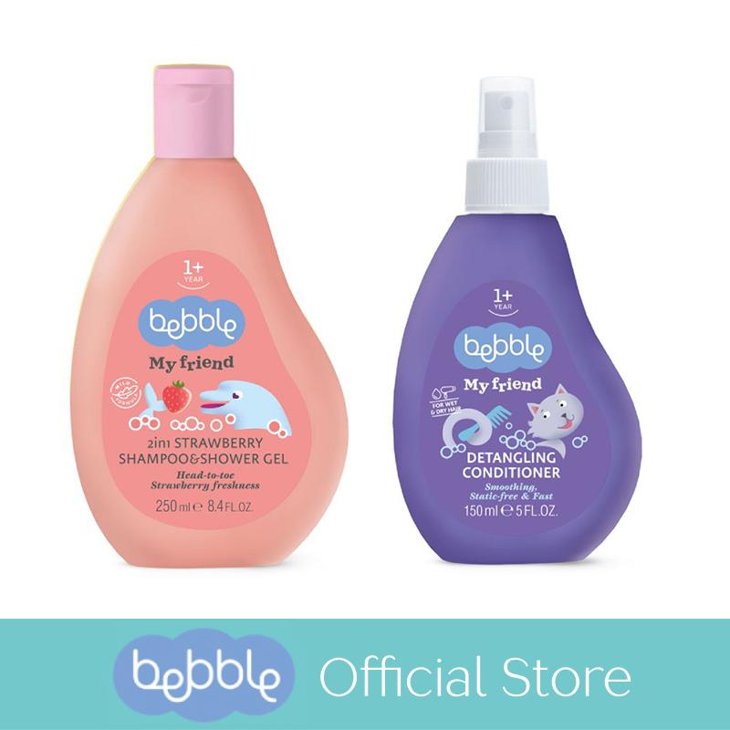 Bebble My Friend Fun Bath Strawberry Bundle - เซ็ตผลิตภัณฑ์อาบน้ำกลิ่นสตรอเบอร์รี่ เหมาะสำหรับทั้งแม่และเด็ก