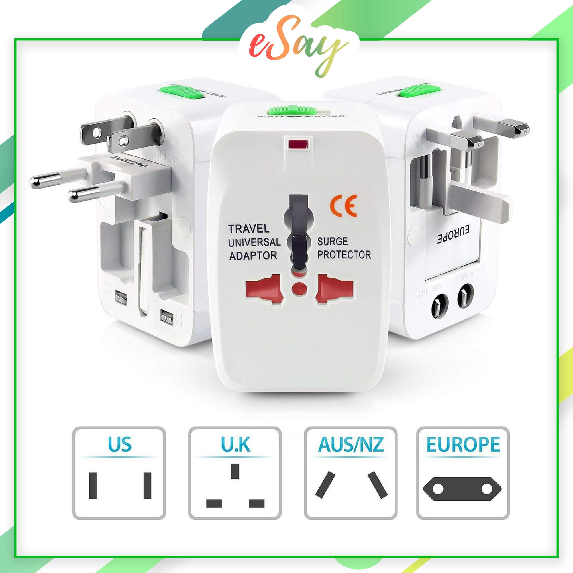 หัวแปลงปลั๊กไฟทั่วโลก เอนกประสงค์ Universal Plug Travel Adapter สำหรับนักเดินทาง (พร้อมจัดส่ง)