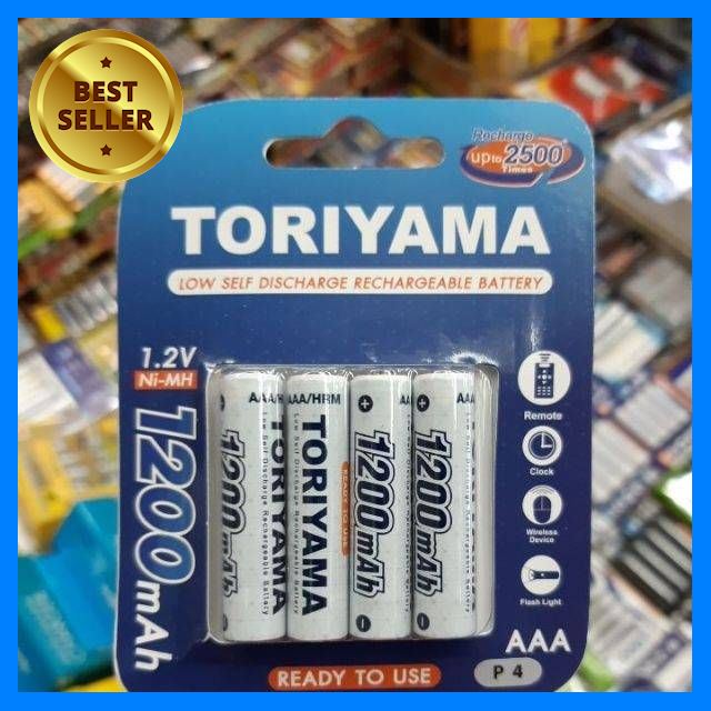 ถ่านชาร์จ Toriyama AAA 1200mAh 4ก้อน ของใหม่ ของแท้ เลือก 1 ชิ้น อุปกรณ์ถ่ายภาพ กล้อง Battery ถ่าน Filters สายคล้องกล้อง Flash แบตเตอรี่ ซูม แฟลช ขาตั้ง ปรับแสง เก็บข้อมูล Memory card เลนส์ ฟิลเตอร์ Filters Flash กระเป๋า ฟิล์ม เดินทาง