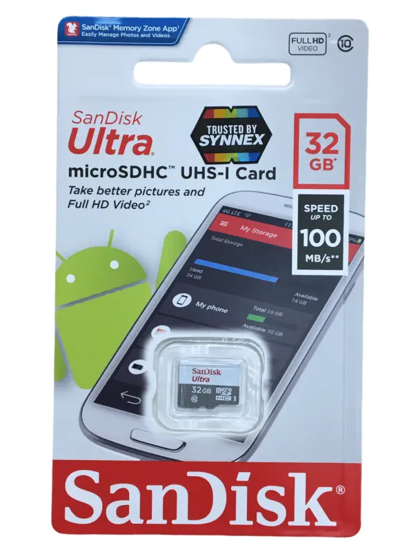 ภาพสินค้าSanDisk 32GB 64GB 128GB MicroSDHC UHS-I Card Ultra Class10 Speed 100MB/s** เมมโมรี่การ์ดแท้ จากร้าน Nuomi บน Lazada ภาพที่ 1