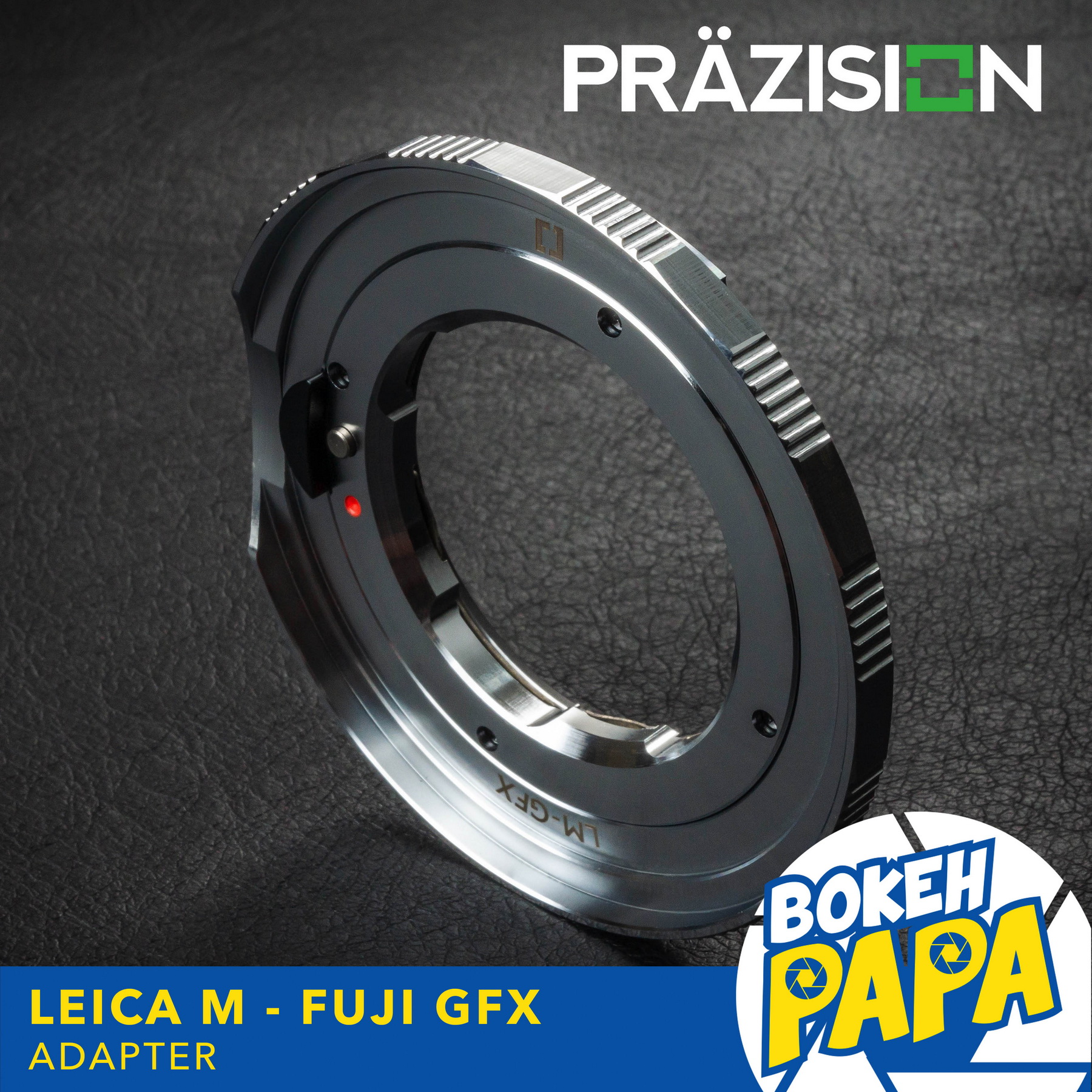 เมาท์แปลง LM-GFX ยี่ห้อ PRAZISION สำหรับแปลงเลนส์ Leica M ไปใช้กับกล้อง Fuji GFX / GFX 50R / GFX 50S / GFX-100 ( Lens mount adapter Leica M For Fuji GF X ) ( LM / GFX / 50R / 50S / GFX100 ) ( กล้อง ไลก้า - กล้อง ฟูจิ )