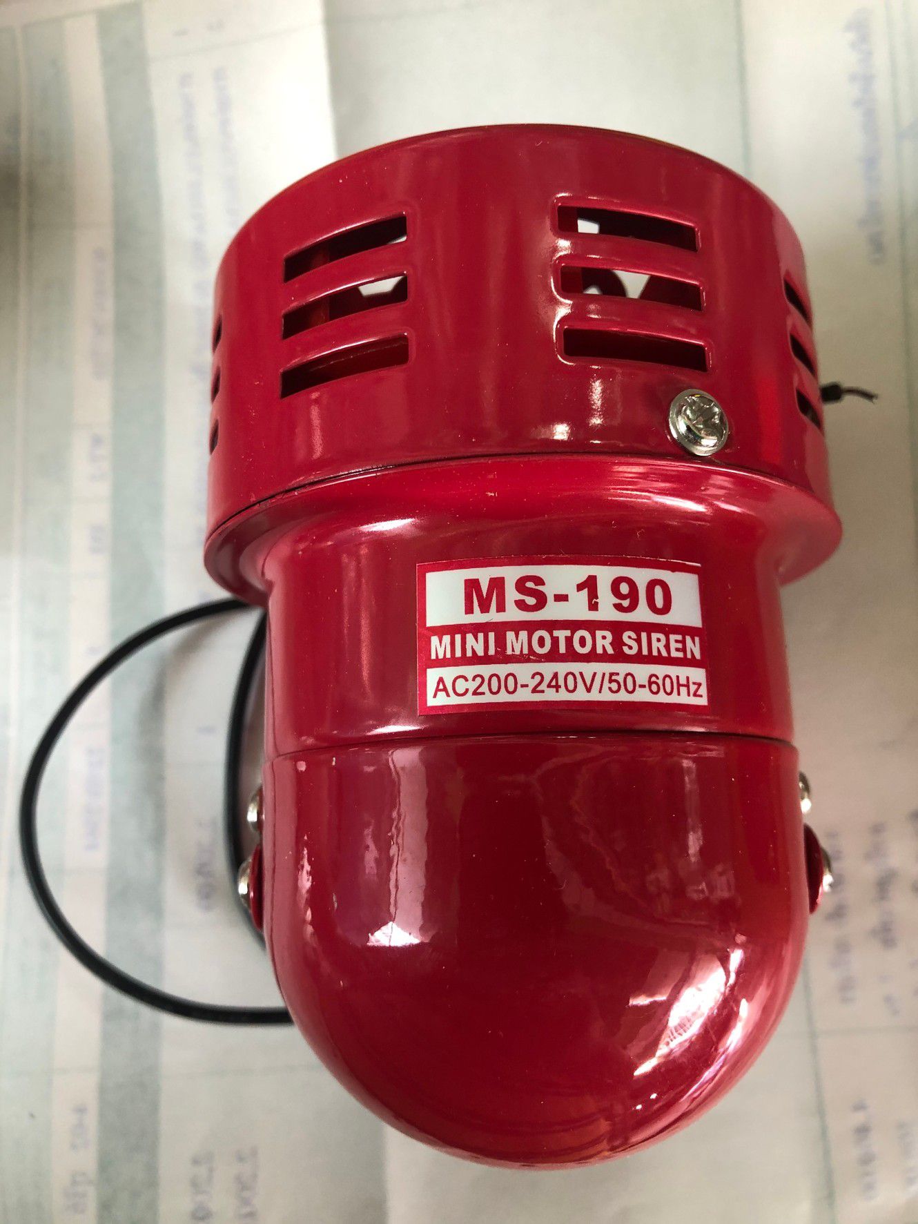 MS-190 AC220Vมินิมอเตอร์ไซเรนความดัง 114 DB(mini motor siren) ไซเรนหวอ เสียงเตือน สินค้าพร้อมส่ง
