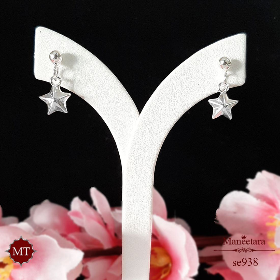 ต่างหูเงินแท้ แบบติดหูประดับตุ้งติ้งดาว 925 Sterling Silver Star Earrings : มณีธารา MT Jewelry (se938)