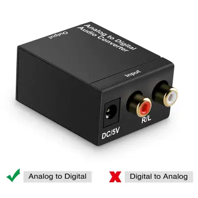 Digital To Analog Audio Optical SPDIF Coaxial To RCA R/L Audio Converter Adapter