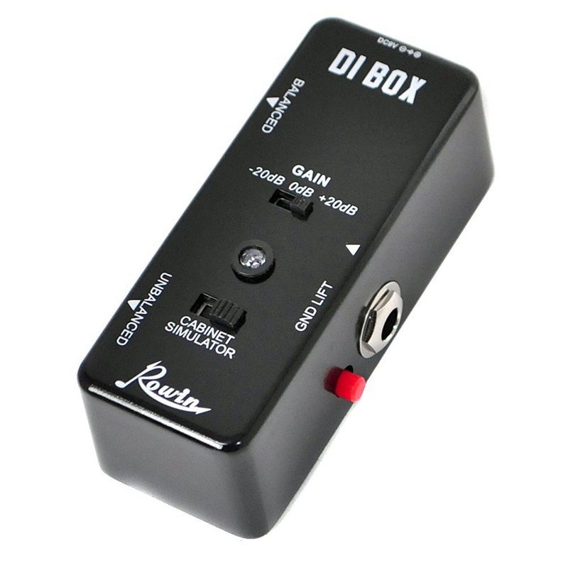 Rowin DI BOX LEF-331 Micro-DI with Cab Sim and Gain Guitar Effect Pedal True Bypass