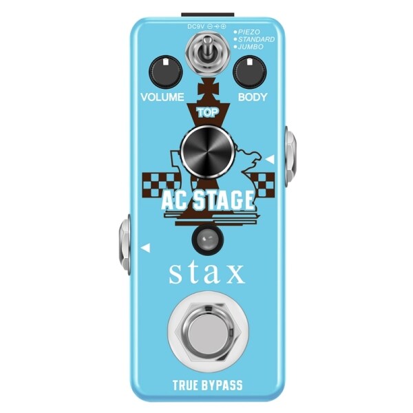 Stax Guitar Acoustic Simulator Pedal AC Stage Pedal Analog Acoustic Simulator Pedal with Piezo/Standard/Jumbo Modes True Bypass