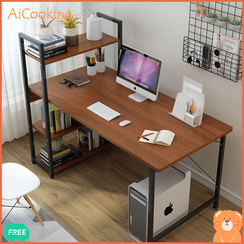 AiCooking โต๊ะคอมพิเตอร์  โต๊ะทำงานไม้ โต๊ะ โต๊ะทำงาน ไม้ โต๊ะทำงานถูกๆ โต๊ะสำนักงาน โต๊ะออฟฟิศ โต๊ะไม้ ขาเหล็กกล้าพ่นสีกันสนิม