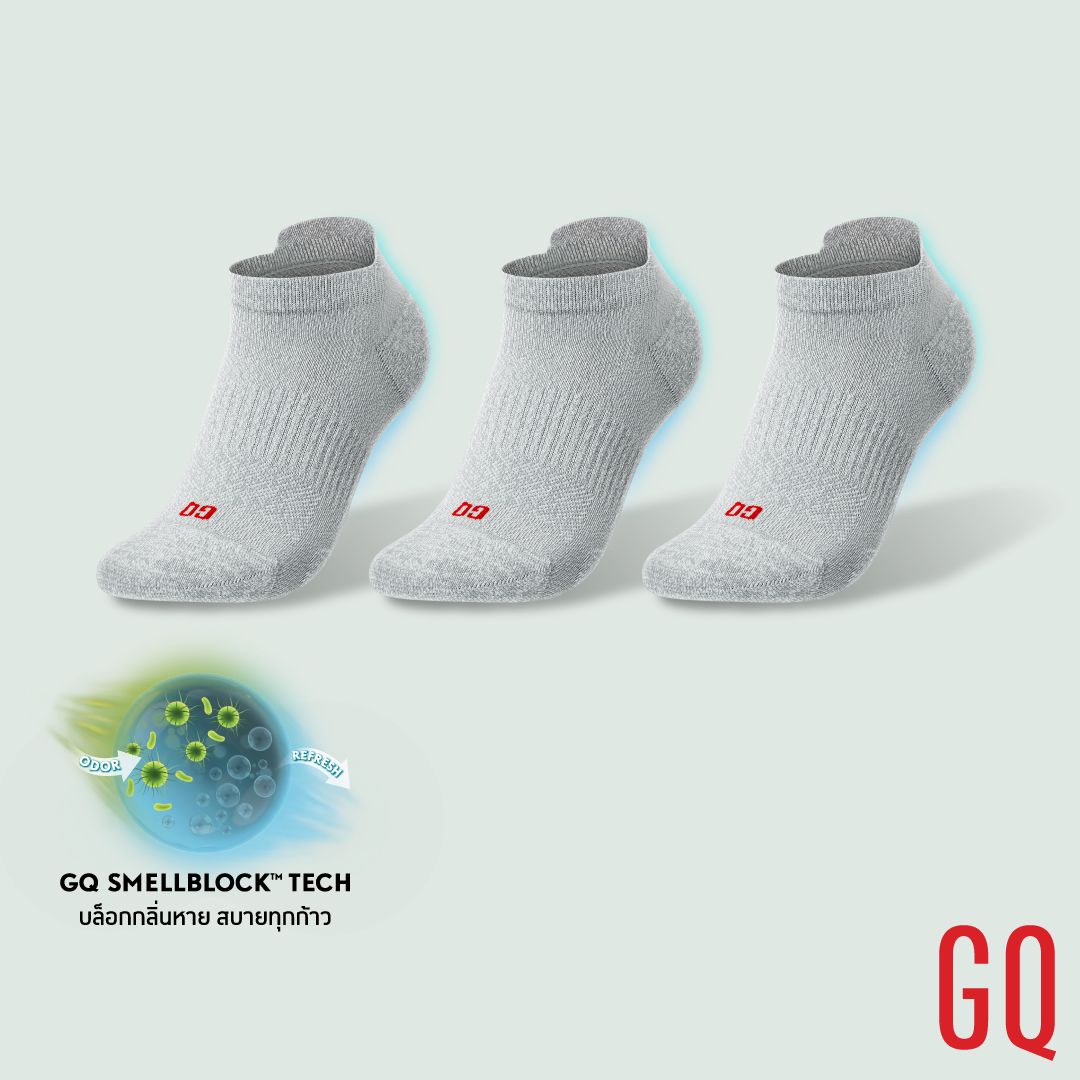 GQ SMELLBLOCK Socks Every Day Ankle ถุงเท้าบล็อกกลิ่น ถุงเท้าหุ้มข้อ
