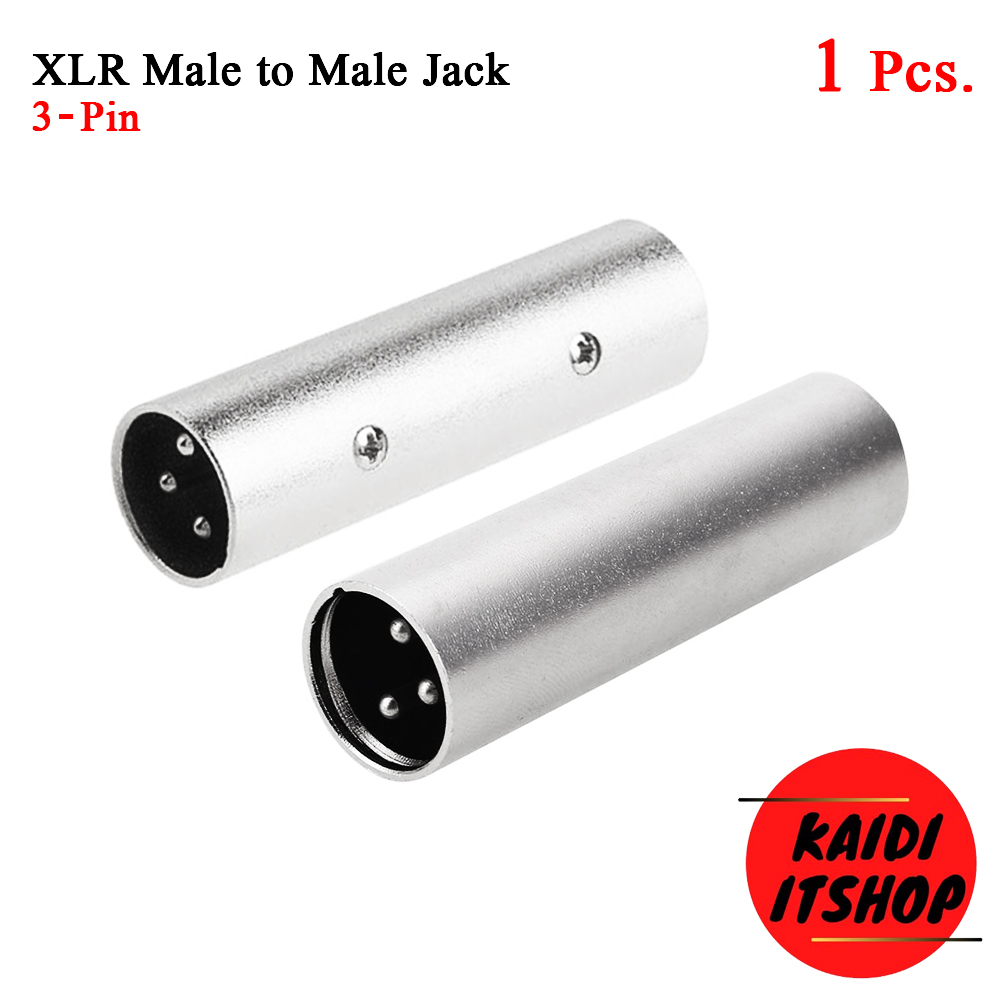 XLR ผู้/ผู้ XLR Male to Male 3 Pin Inline Connector/Adaptor/Coupler For Inline Mic Microphone (1 ชิ้น)