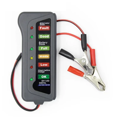 KingBe 12V Car Battery Tester Digital Alternator 6 LED Lights Display Diagnostic Tool