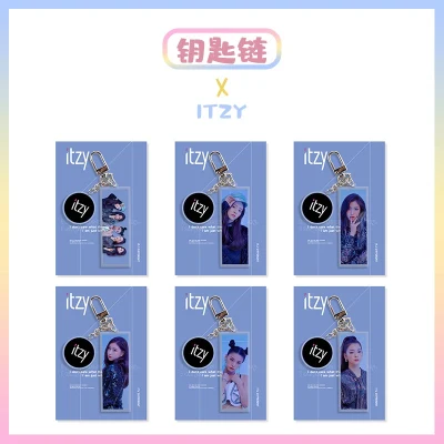 Kpop ITZY keychain new arrivlas high quality Acrylic HD photo Pendant Kpop ITZY Key chain ring hot sale wholesale for fans gift