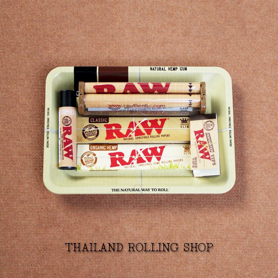 RAW Royal Set (M) ชุด กระดาษโรล+ก้นกรอง+เครื่องมวน+ถาด+ไฟแช็คRAWxClipper