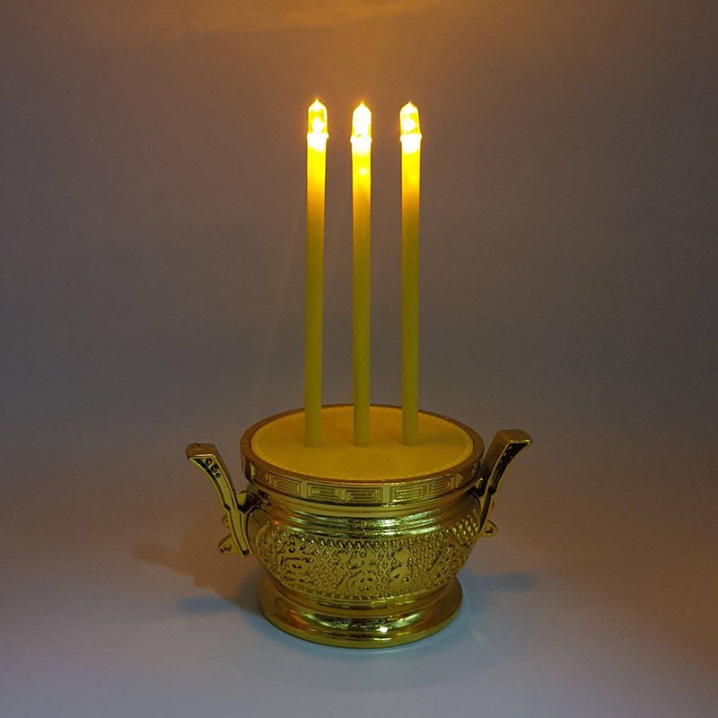 เชิงเทียนไฟฟ้า ชุดธูปเทียนถ่าน LED CANDLE เชิงเทียนปลอม กระถางธูปไฟฟ้า