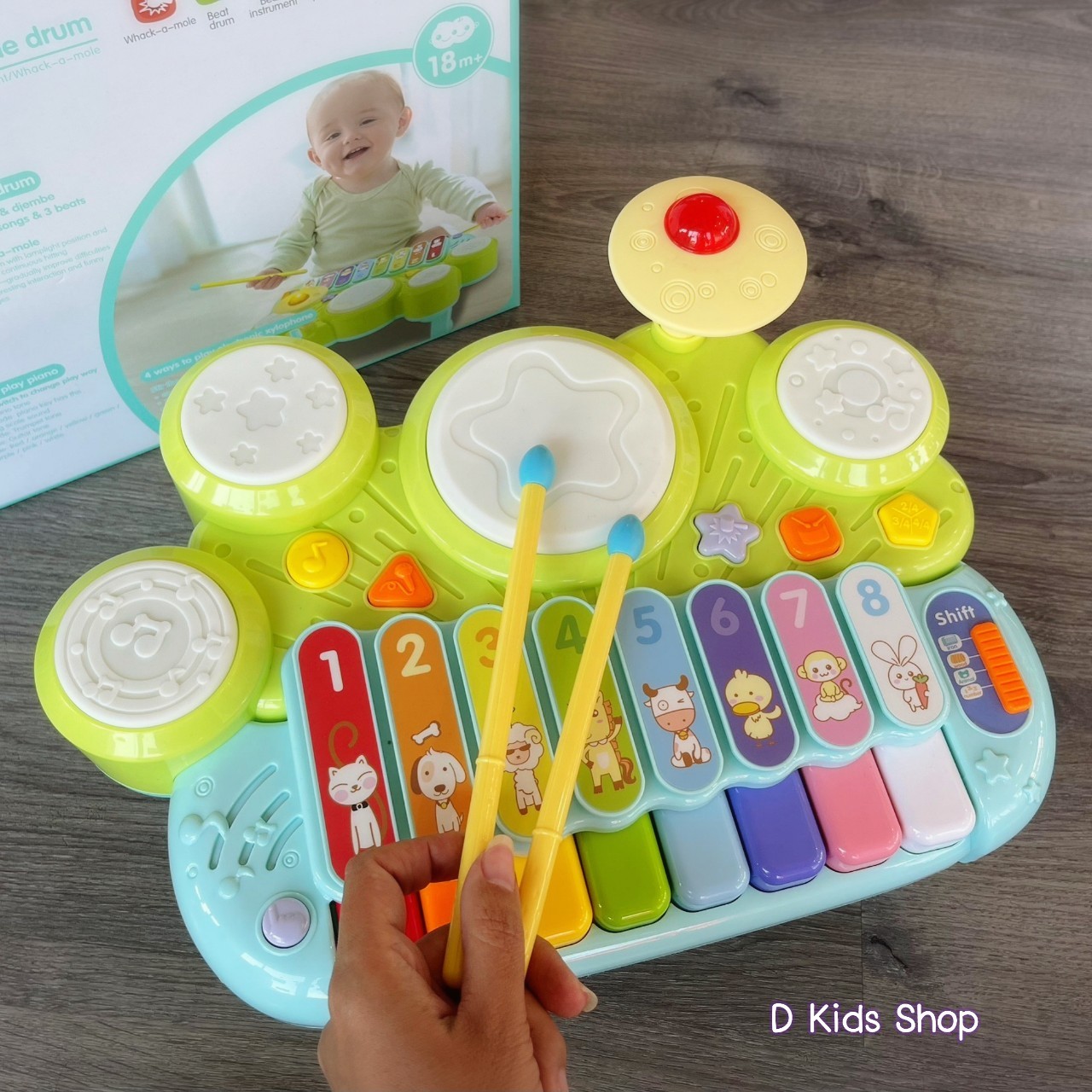 Electronic Xylophone with Drum กลองนิ้งหน่อง ของเล่นเด็ก มีเสียงดนตรี