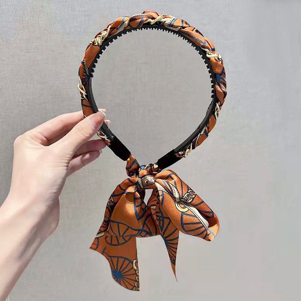 WCYC Nữ Cô Gái Kẹo Mùa hè In hoa Bờm Tóc Ruy băng dài Băng đô bện Băng Đô