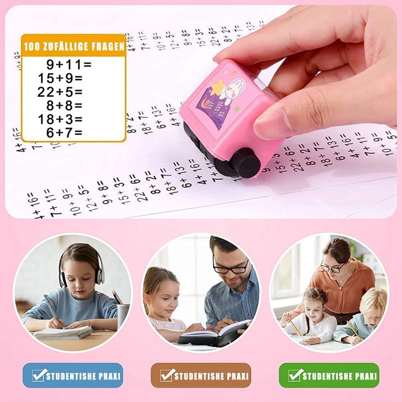 Math Roller Stamp Teacher Stamps 4PCS Roller Digital Teaching Stamp(Addition, Subtraction, Multiplication and Division)