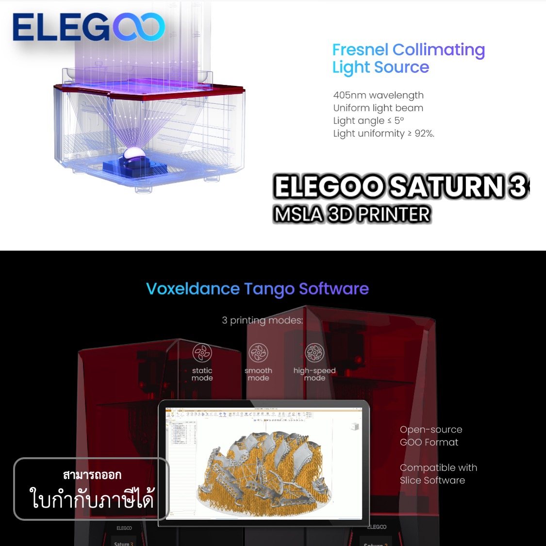 Saturn 3 12K Elegoo 3D Printer Kit Upgrade COB + Fresnel