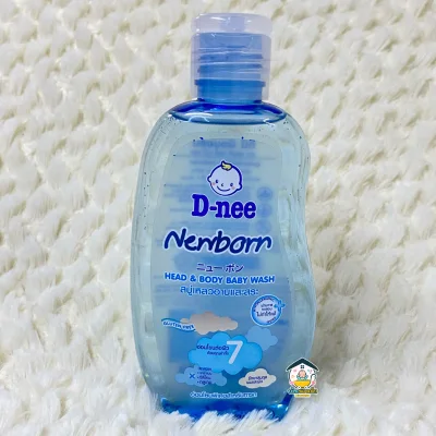 D-nee สบู่เหลวอาบและสระ Head & Body Baby Wash Newborn 200 ml. (สีฟ้า)