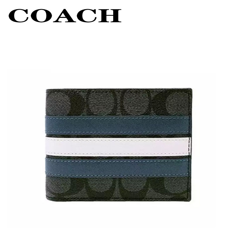 พร้อมส่ง (ถุงของขวัญ +กล่องของขวัญ + ใบเสร็จ)กระเป๋าสตางค์ Coach แท้ /กระเป๋าสตางค์ผู้ชาย/F26072/กระเป๋าสตางค์