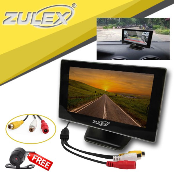 จอแสดงผล LCD 4.3 นิ้ว TFT ZULEX สำหรับติดรถยนต์ ฟรีกล้องถอยหลัง