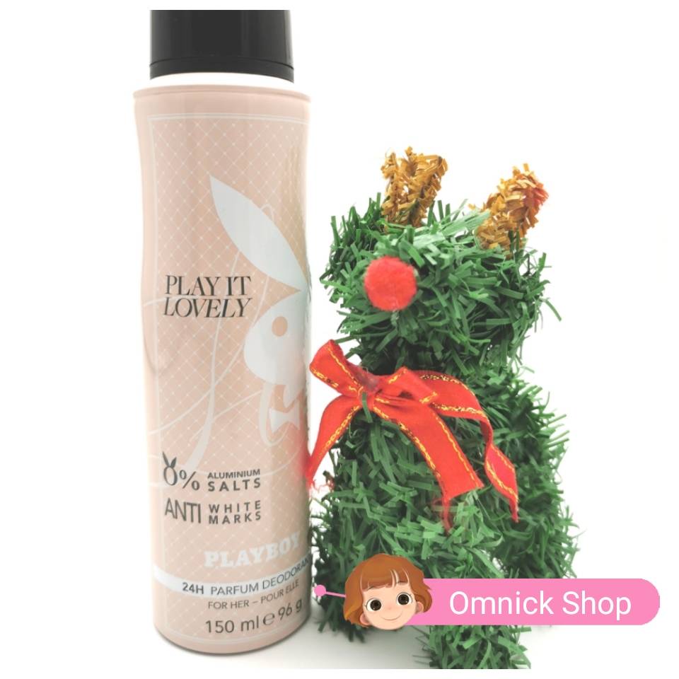 Playboy Women Deodorant Body Spray Lovely 150ml.สินค้ามีรอยบุบเล็กน้อย ...