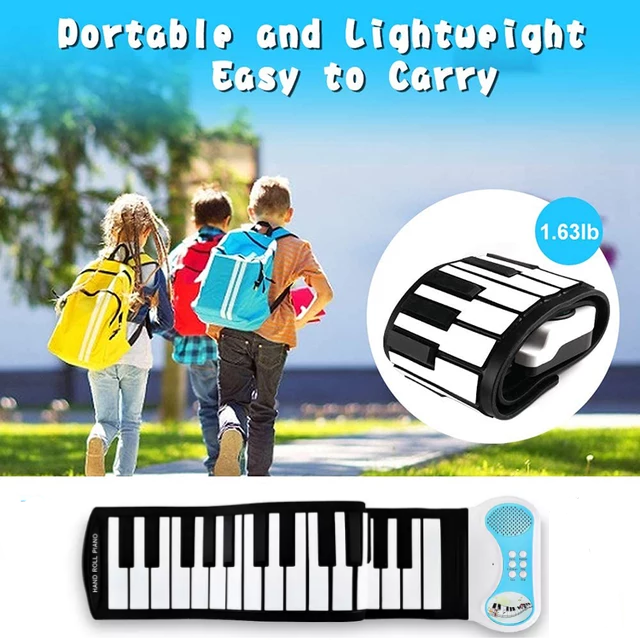 เปียโนแบบพกพาซิลิโคน 37 คีย์ ม้วนเก็บได้สดวก ซอฟท์คีย์บอร์ดคีย์เปียโน 37 Keys Flexible Hand Roll Up Piano Portable Silicone Soft Keyboard Piano Key
