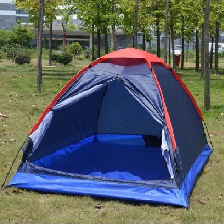 เต็นท์เสาไฟเบอร์กลาส เต็นท์ตั้งแคมป์กลางแจ้งเดินป่าชุดเต็นท์ (เหลือง) Camping Tent