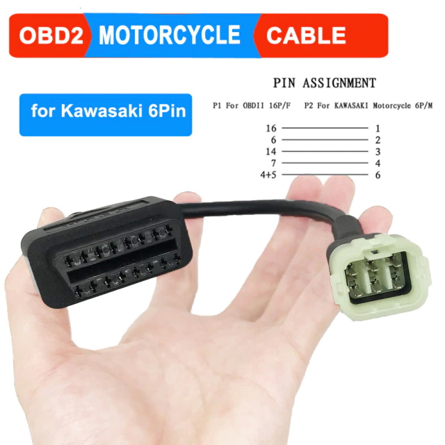 OBD2 Cable Adapter for Motorcycle สายแปลง สายOBD2 สำหรับอ่านค่า สแกน