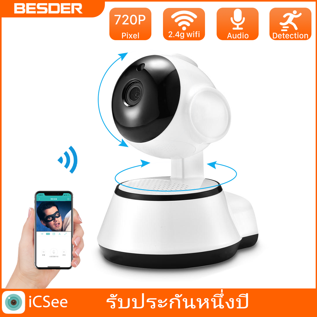2MP IP Camera 1080P Wi-Fi Wireless Surveillance Camera Two Way Intercom IR