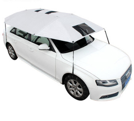 ร่มรถ ร่มรถยนต์ ร่มกันแดดรถยนต์ Car Sunclose กันแดด กันร้อน ร่มบังแดดรถยนต์ (สินค้าขณะกางออกขนาด 2.20 x 3.60 เมตร) สำหรับรถ SUV และรถกระบะ, Manual CarSunclose SUV(2329)