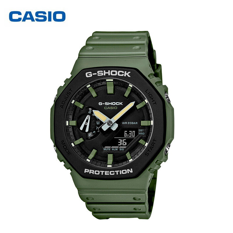 ต้นฉบับ G-Shock GA-2100 นาฬิกาข้อมือผู้ชายดิจิตอล นาฬิกาข้อมือผู้ชาย 200 เมตรกันน้ำกันกระแทก นาฬิกาข้อมือกีฬา GA-2110SU-3A