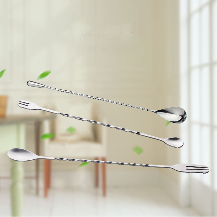 ช้อนค็อกเทล ช้อนคนด้ามยาว 26/32cm ปลายส้อม ช้อนบาร์ สแตนเลส304 ช้อนน้ำหวาน ช้อนด้ามยาว ช้อนบาร์สแตนเลส ช้อนผสมค็อกเทล Bar Spoon ราคา 9 บาท*ส่งฟรี