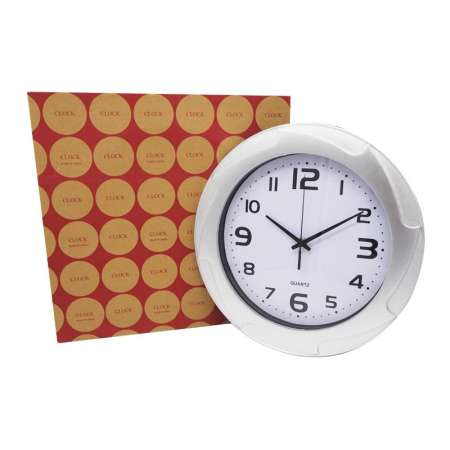 นาฬิกาออฟฟิศ นาฬิกาบ้าน นาฬิกาแขวนขนาด12 นิ้ว [เงิน ลายจักร]