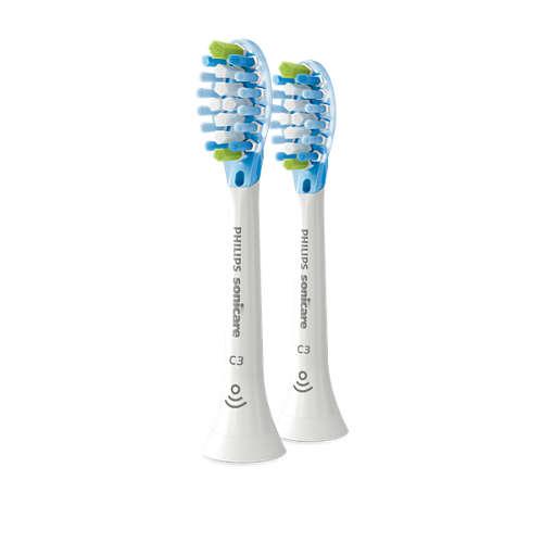 2X Philips Sonicare C3 Premium Plaque Control Standard sonic toothbrush heads White หัวแปรงสำหรับแปรงไฟฟ้า สีขาว
