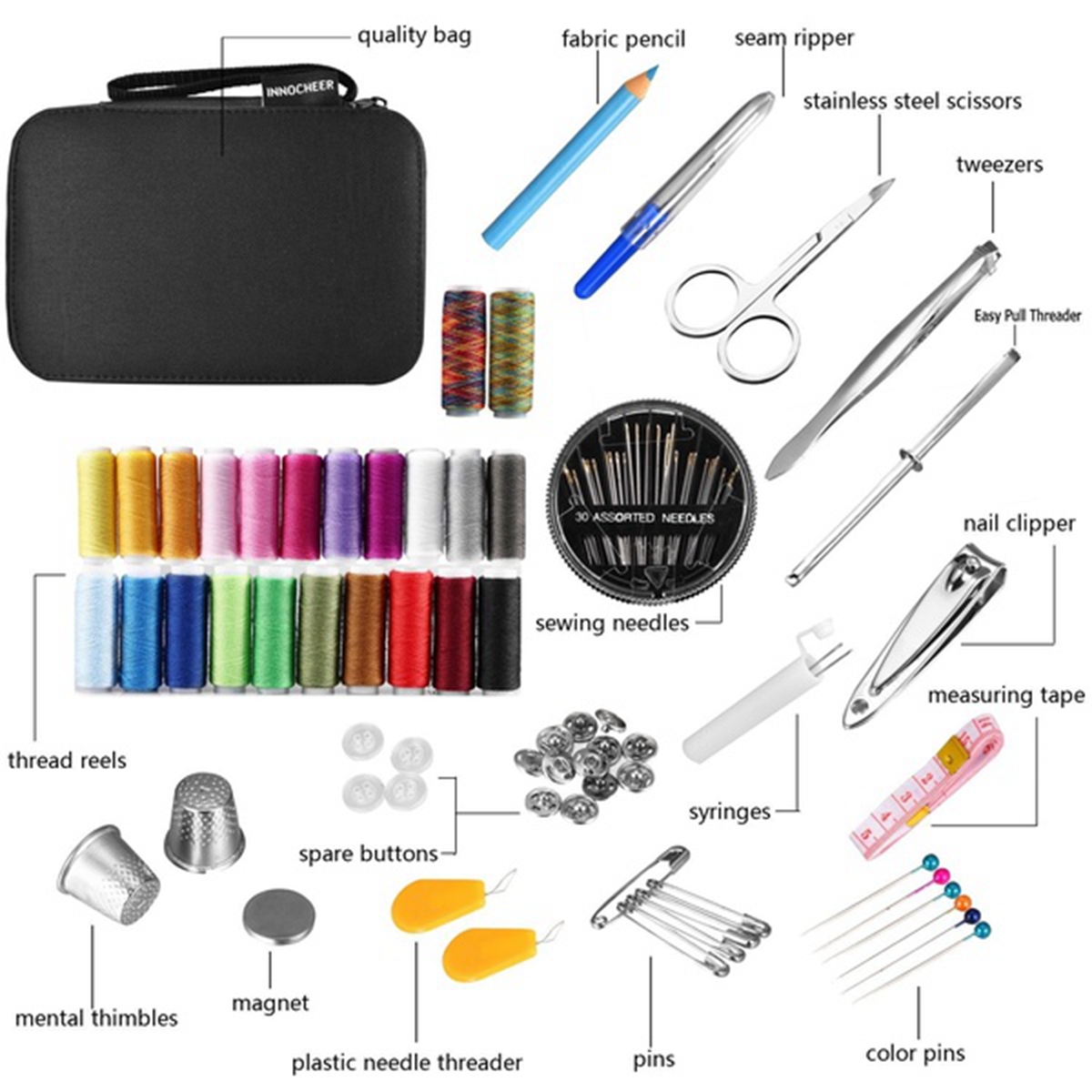 DFDSF Multifuntion Knitting Needles Handcraft DIY Thread Stitching Kit Quilting Tool Sewing Box Set Embroidery