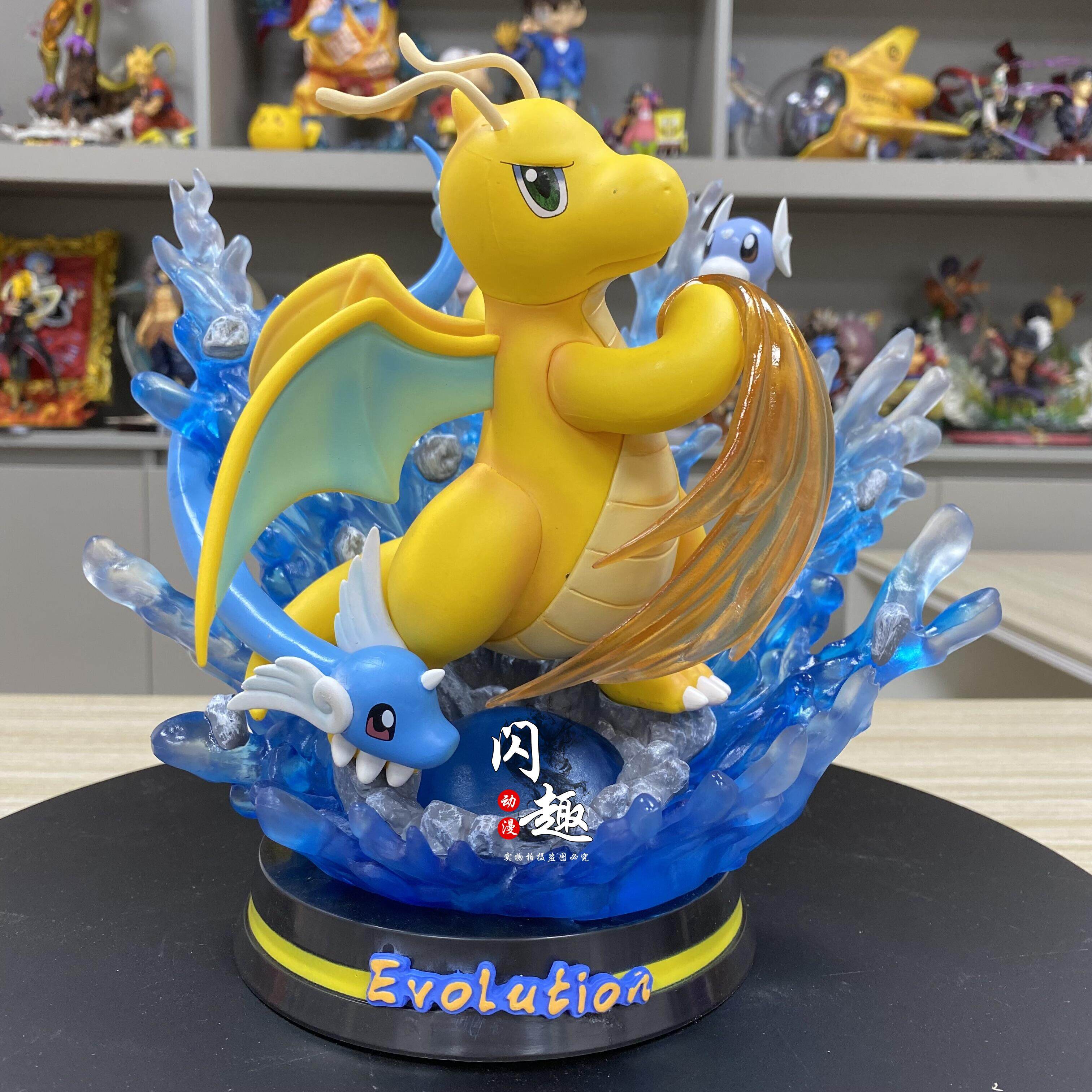 Pokemon Evolution Mewtwo Figure Charizard Dragonite Blastoise Venusaur  Gengar LED Light Anime Figurine PVC Statue Model Gift J08