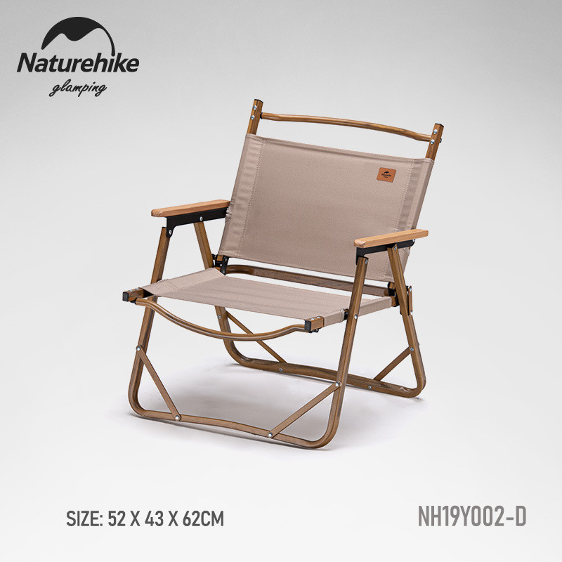เก้าอี้พับ NatureHike สีดำ และ สีกากี เก้าอี้ปิคนิค เก้าอี้ตั้งแคมป์ เบา พับง่าย ผ้าระบายอากาศได้ดี ตัดเย็บปราณีต โครงสร้างเป็นอลูมิเนียมเคลือบลายไม้ Folding chair