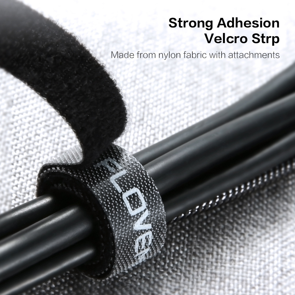 Floveme Velcro cable management with data cable antiwinding finishing