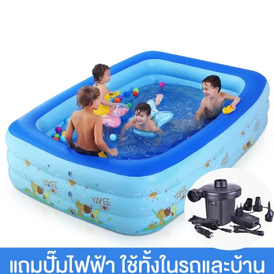 SOKE Swim Family Inflatable Pool 200*130*50 cm for Ages 6+ Free Pump.