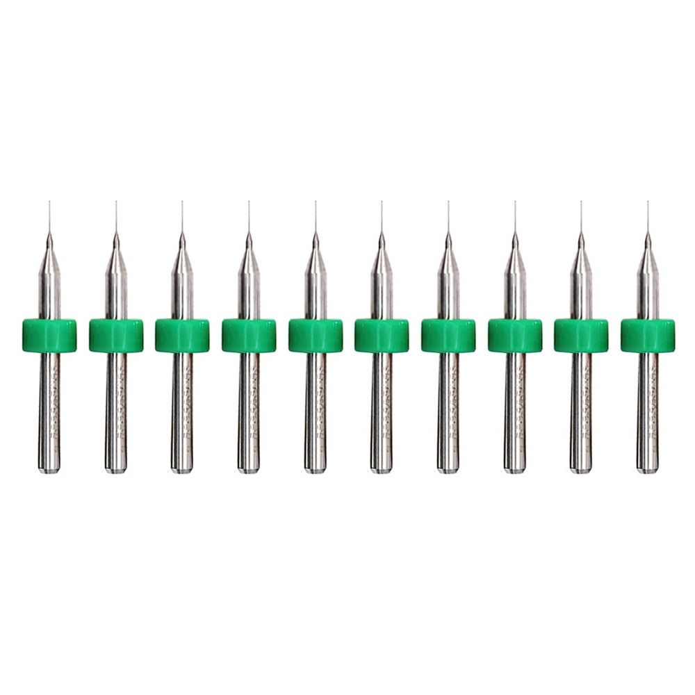 Chardrushru 10pcs bền thép vonfram hợp kim micro dụng cụ điện mini mũi khoan pcb mũi khoan cacbua 0.1mm-1.0mm