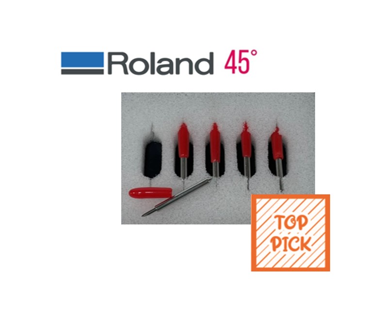 ใบมีดเครื่องตัดสติ๊กเกอร์ Roland โรแลนด์ (45°) 1 กล่องมี 5 ใบมีด *จำนวน ...