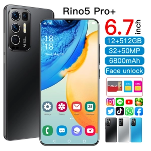 สินค้า โทรศัพท์มือถือ Rino5 Pro+ โทรศัพท์สมาร์ท โทรศัพท์ 6.7นิ้ว 12+512GB รองรับ 5G เมนูข้อความภาษาไทย รองรับแอพธนาคารทั้งหมด โทรศัพท์ราคาถูก smartphone รองรับการเก็บเงินปลายทาง