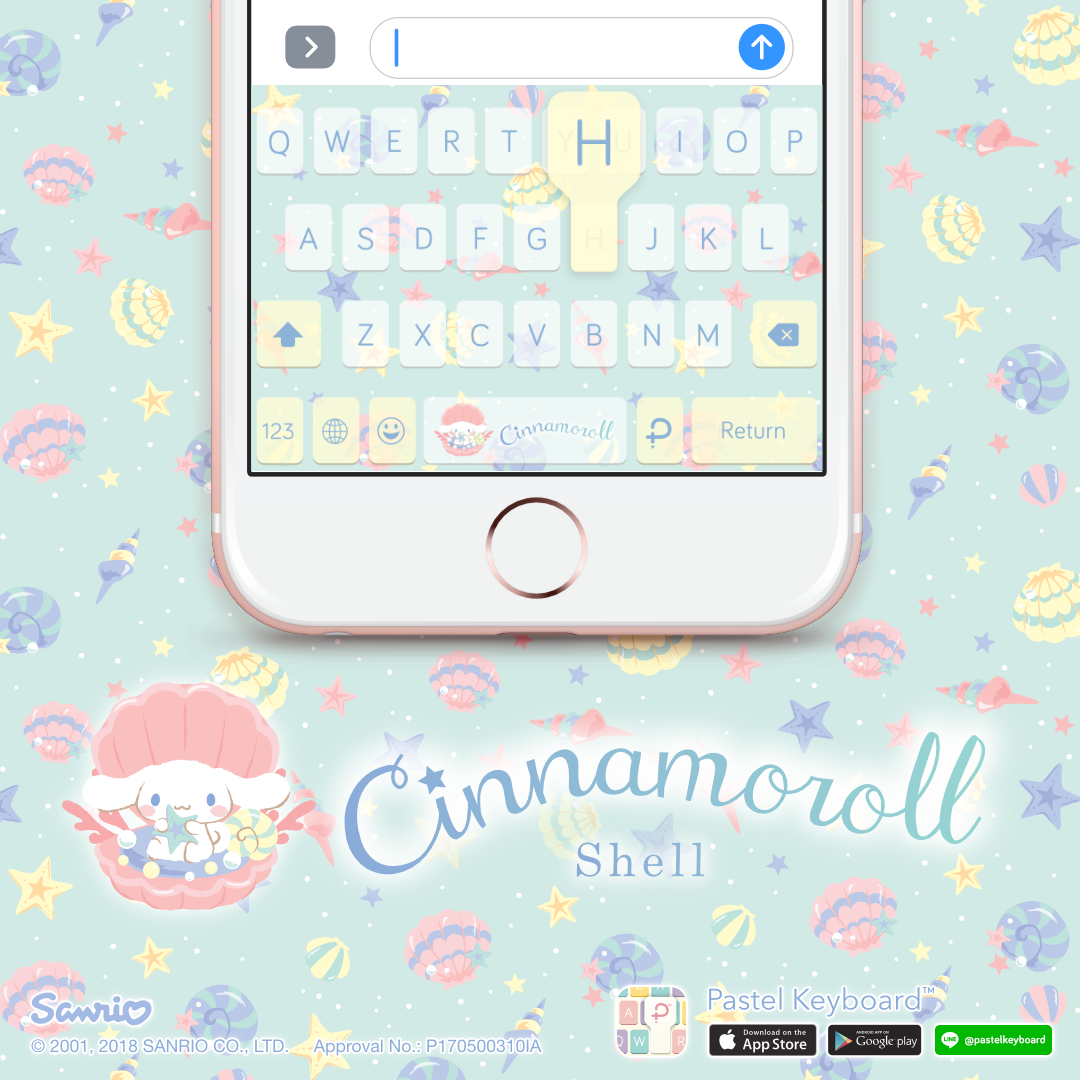 Cinnamoroll Shell Keyboard Theme⎮ Sanrio (E-Voucher) for Pastel Keyboard App