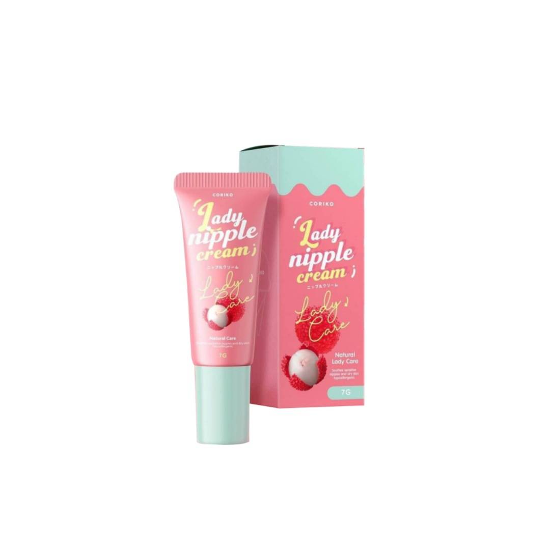 Coriko Lady Nipple Cream ลดปัญหาปากดำ ปากแห้ง 7g. ( 1 หลอด ) หอมหวานกลิ่นลิ้นจี่