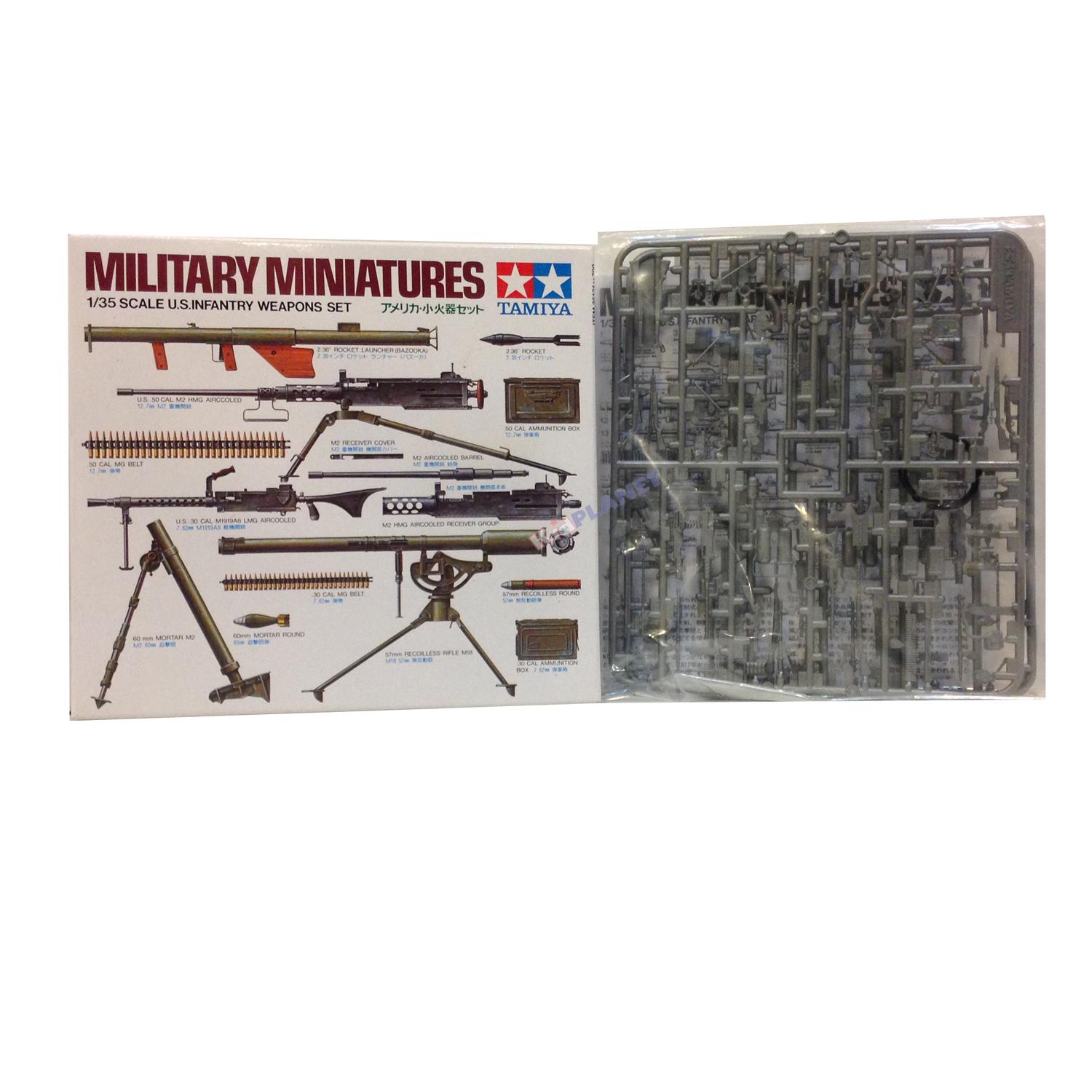 Tamiya 1/35 U.S. Infantry Weapons Set - 35121 Military Model Kit, Unassembled
