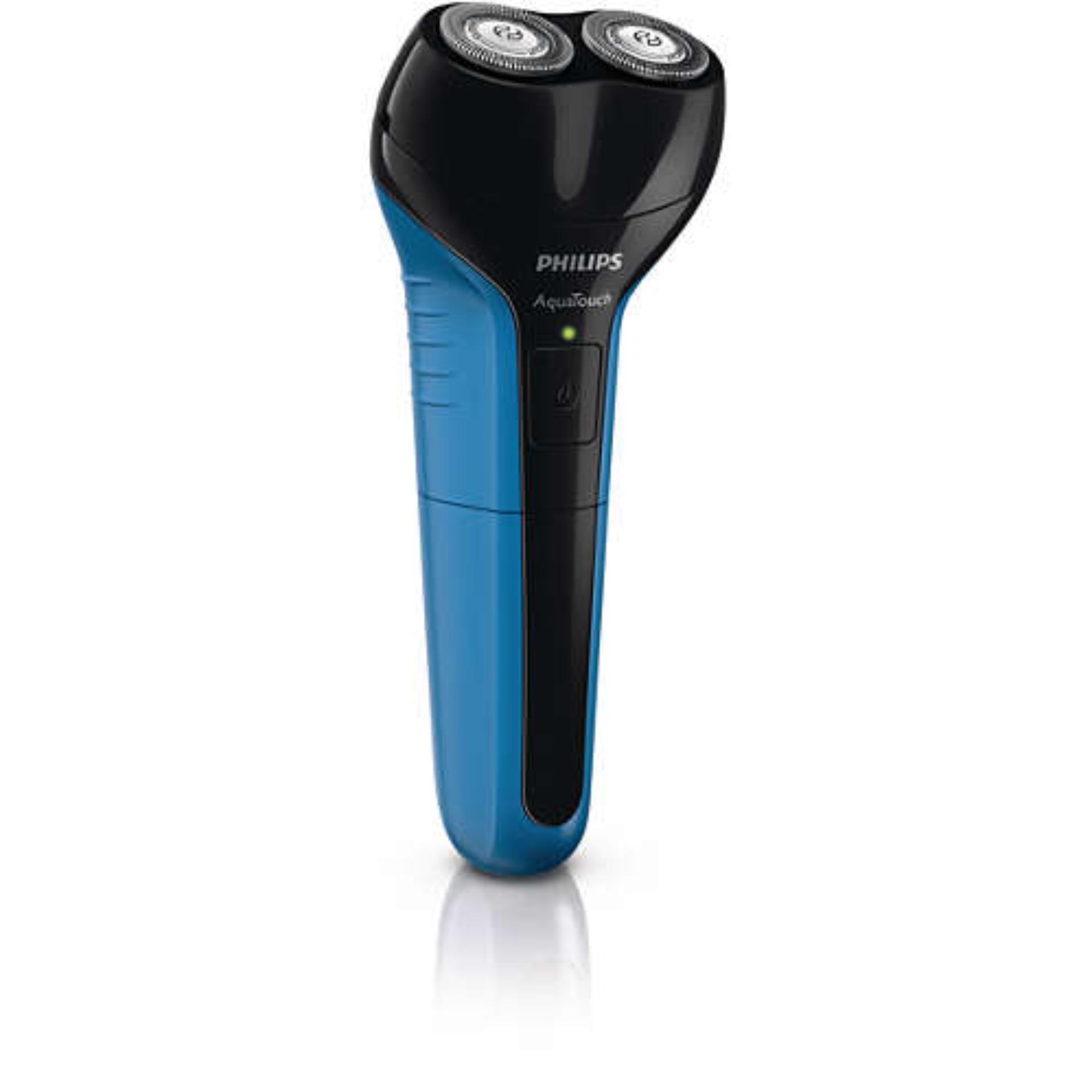 PHILIPS เครื่องโกนหนวดไฟฟ้า AquaTouchรุ่น AT600 สีดำ-ฟ้า